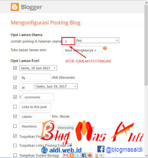 Atur Jumlah Postingan pada Homepage