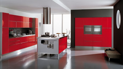 Modern Retro Kitchen design Red and White Kitchen design ideas