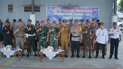 Hengky Honandar Apel Gelar Pasukan persiapan Operasi Patuh Samrat 2023 bersama Forkopimda Bitung