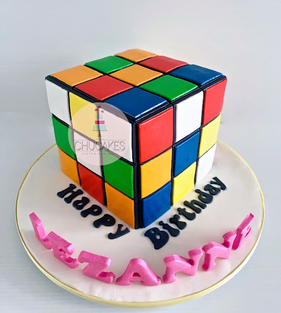 Rubik's cube cake fondant chucakes singapore