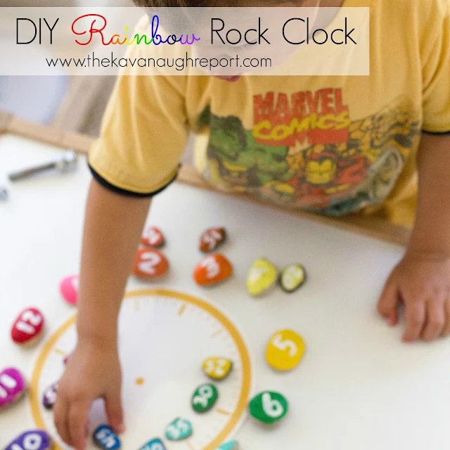 This Montessori inspired DIY rainbow rock clock is perfect for preschoolers and kindergartners interested in learning time. Plus, this self-correcting materials is easy and fun to make!