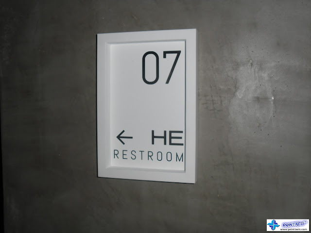 Die-Cut Vinyl Stickers - Restroom Arrow Sign