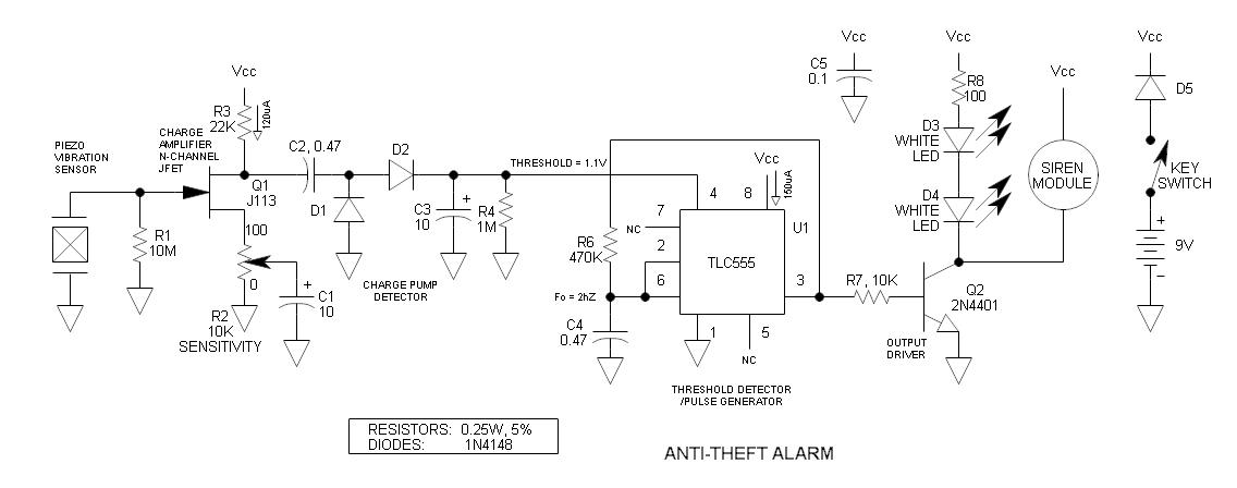 Circuit Diogram Of Anti Thift - Bicycle Anti Theft Alarm Circuit Diagram - Circuit Diogram Of Anti Thift