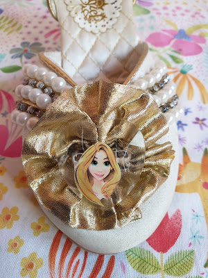gold lame bow and faceted heart jewel of wedding rapunzel shoes limited edition 2012 shop disney