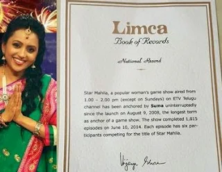 Telugu-Anchor-suma-Limka-book-of-records