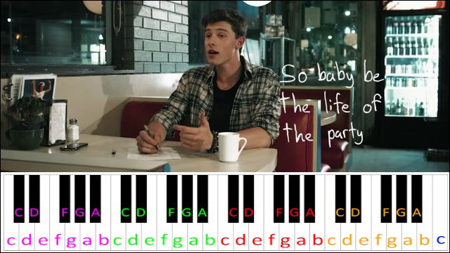 Life Of The Party by Shawn Mendes Piano / Keyboard Easy Letter Notes for Beginners