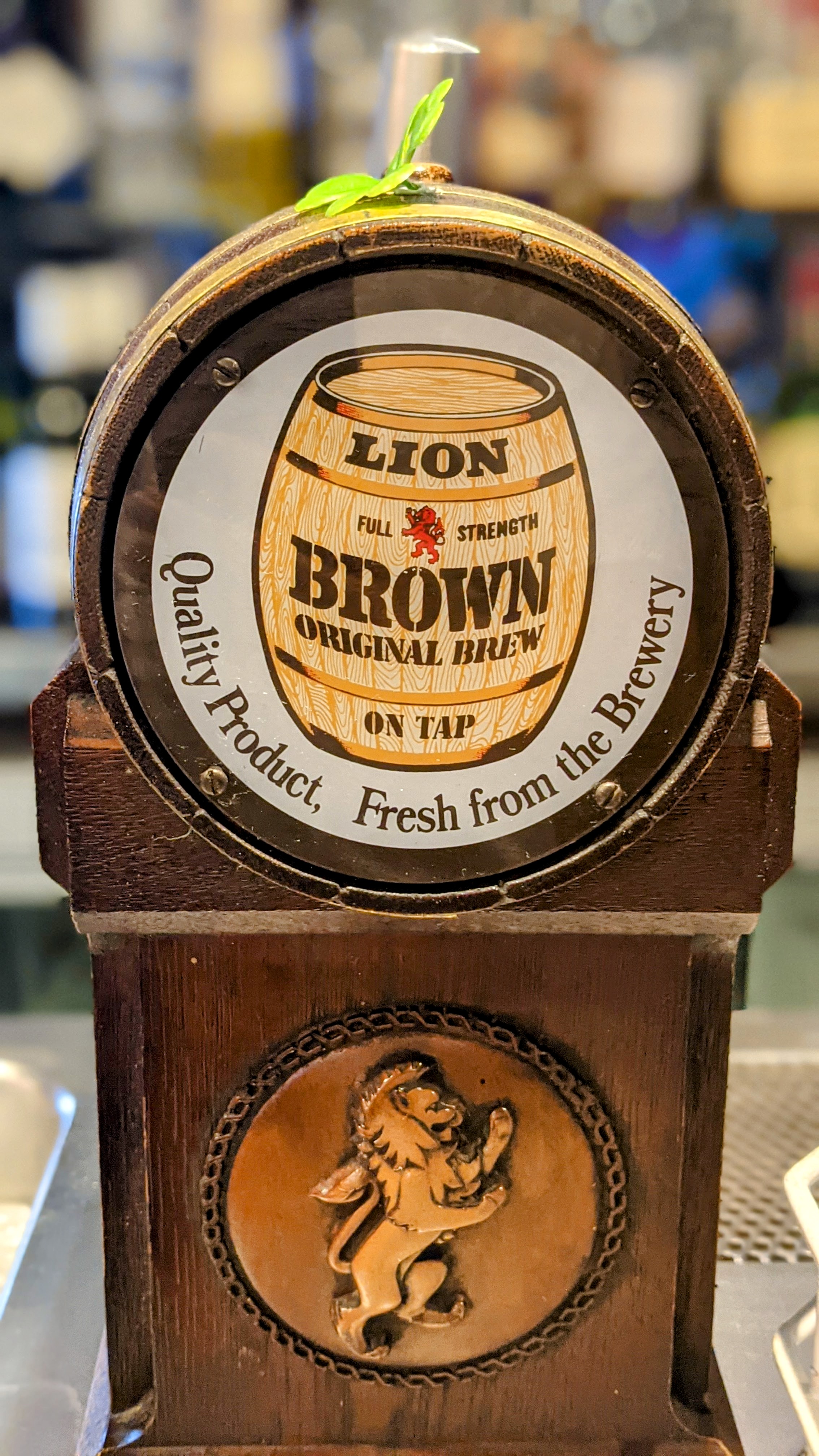 Lion Brown handpull in a pub