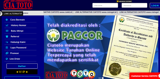 SITUS CIA TOTO - BANDAR TOGEL ONLINE TERPERCAYA