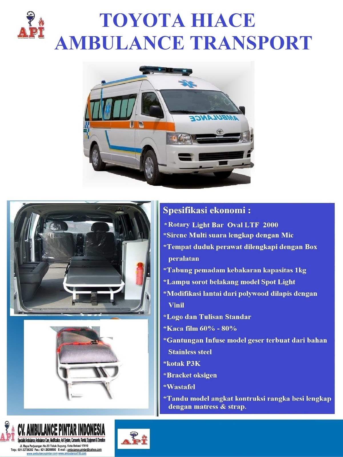 Ambulance Toyota Hiace Commuter MENJUAL DAN MENYEWAKAN MOBIL AMBULANCE