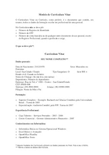 curriculo pronto primeiro emprego