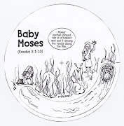 . River? Or What did Moses' mother put him in and floated him down the . (baby moses bible wheel sample)