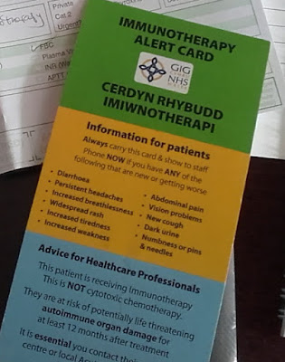 Pembrolizumab, Immunotherapy Alert Card. bellybuttonpanda.co.uk