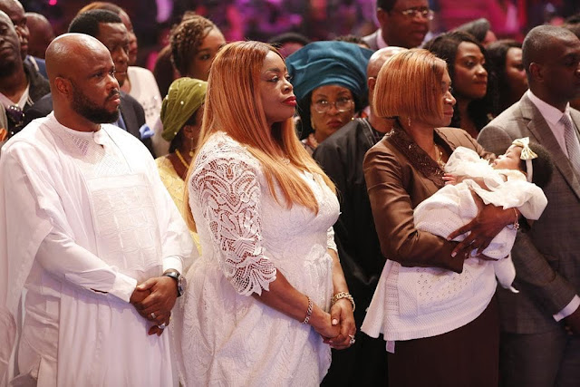 Sinach And Joe Egbu took their baby to church (Pic)