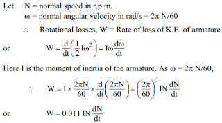 Retardation or Running down test on d.c machines
