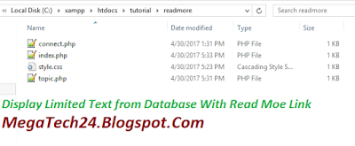 PHP MySQL Display Limited Words with Read More Link