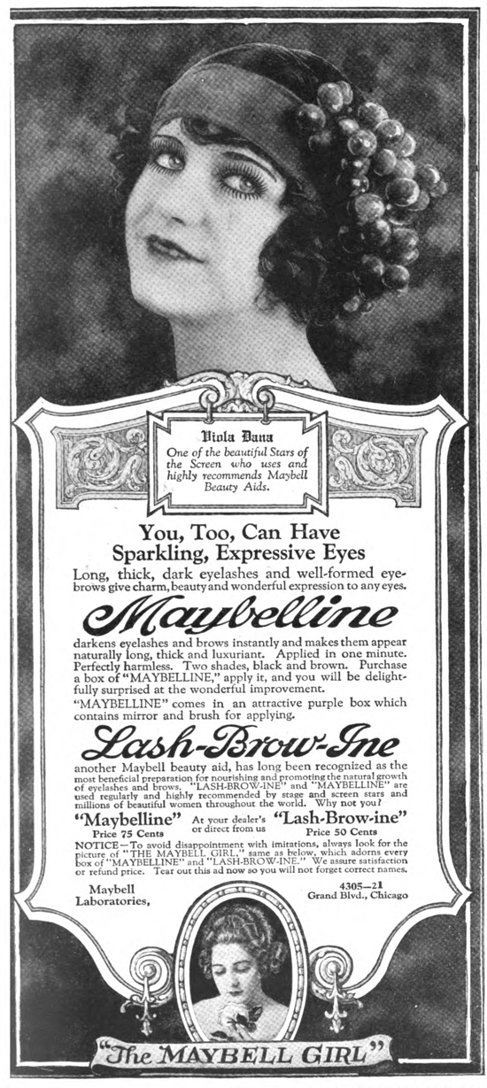 Maybelline ad 1920 - Viola Dana