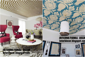 patterned wallpaper on the ceiling, decorative ceiling coverings
