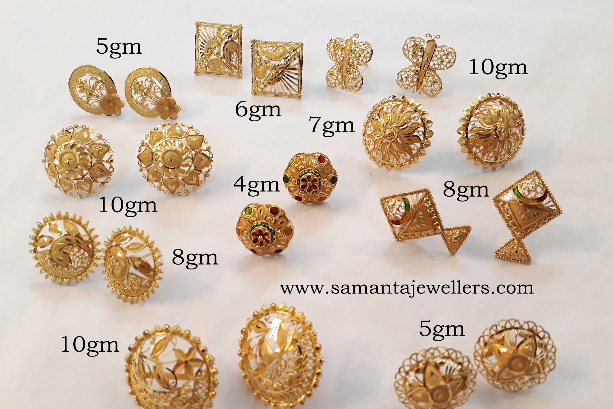 Latest Gold Earring Stud Tops Designs with Weight | Simple Tops Ear Studs Jhumka for Women daily use