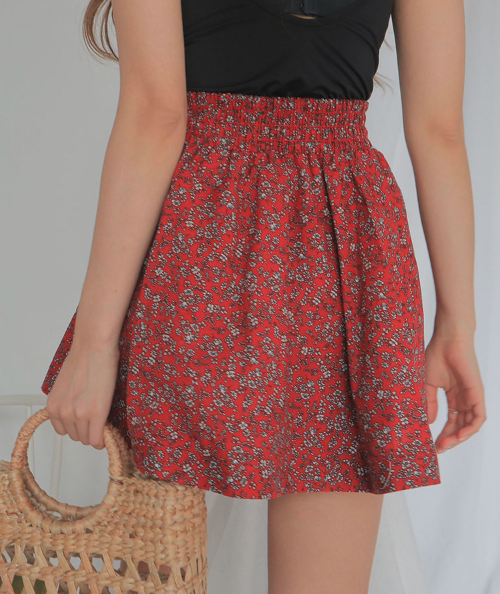 Flared Floral Mini Skirt