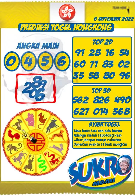 Prediksi Mbah Sukro HK Malam Ini Terbaru 6-9-2022