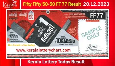 Kerala Lottery Result 20.12.2023 Fifty Fifty FF 77