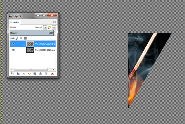 Use Layer>Duplicate Layer to duplicate the triangle image.