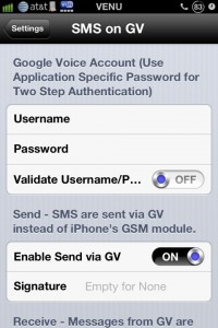 screenshot 1 SMS on GV v1.4-1