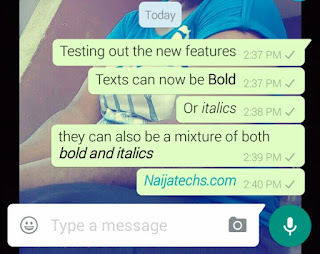 Bold and italics texts in whatsapp