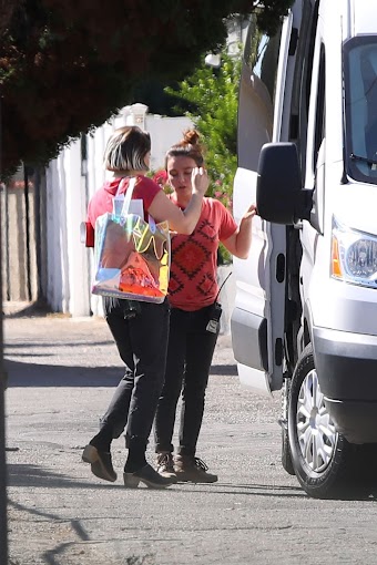 Christina Hendricks and Mae Whitman Clicks on the Set of Good Girls in Los Angeles 30 OCt-2019