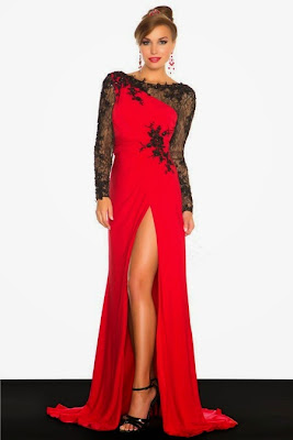 black and red long gowns