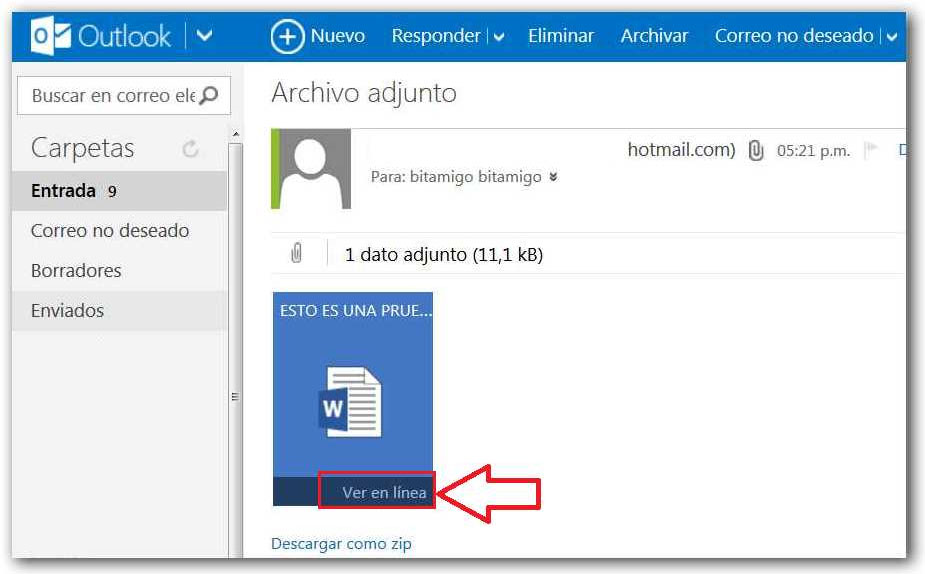 Outlook no guarda archivos adjuntos