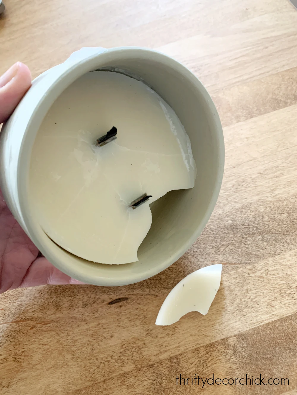 easy way get wax out of candle