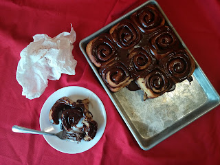 Dinner in the Life of a Dad—Peanut Buttery Chocolate Buns. Make sure you get someone to help you eat these or you'll eat the whole pan yourself!