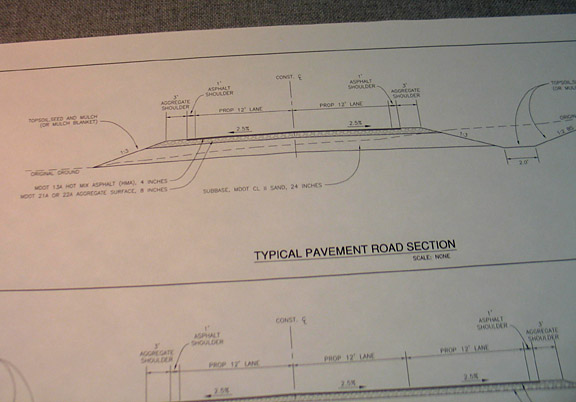 This diagram displayed at the Road Commission's Aug 30 Open House shows