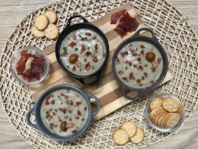 CREMA DE SETAS con CRUJIENTE DE JAMÓN ¡Receta Fácil!