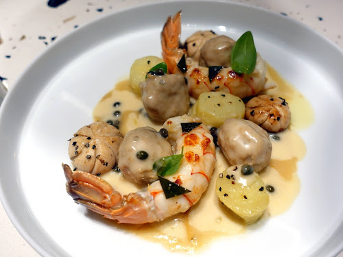 Margo brasserie-style European restaurant Central Hong Kong - Königsberger Klopse with langoustine tails in creamy caper sauce