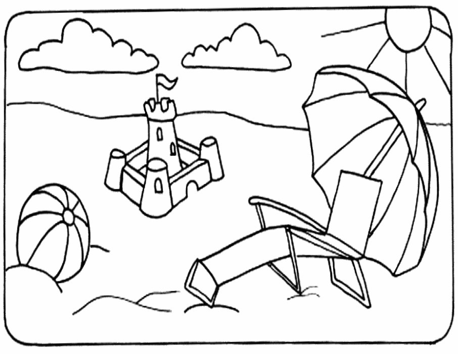 Free Beach Coloring Pages 8