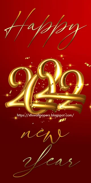 iPhone Wallpaper 2022 Gold Numbers New Year