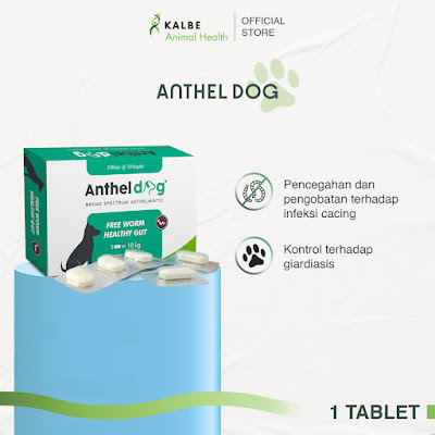 Anthel Dog 1 Tablet - Obat Cacing Anjing by Kalbe