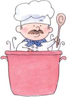 Olla cocinero dibujo animado