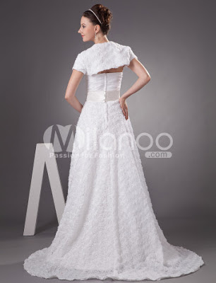 White Lace étage longueur sans bretelles robe de mariée 2012