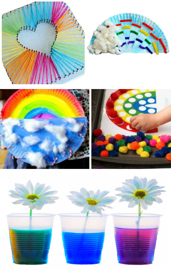 25+ fun & creative ways for kids to make a rainbow.  Crafts, science experiments, recipes, and more! #rainbowartforkids #rainbowactivitiespreschool #rainbowcrafts #rainbowexperimentsforkids #growingajeweledrose #activitiesforkids 