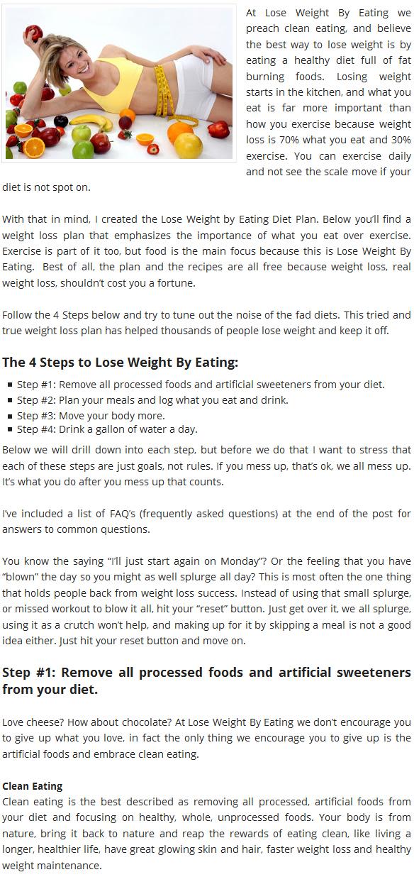 How to Lose Weight Loss by Eating Healthy : The Clean Eating Diet Plan