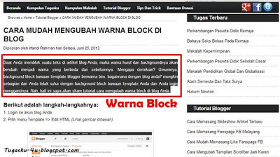 Mengubah warna block di blog