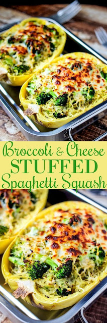 Broccoli & Cheese Stuffed Spaghetti Squash