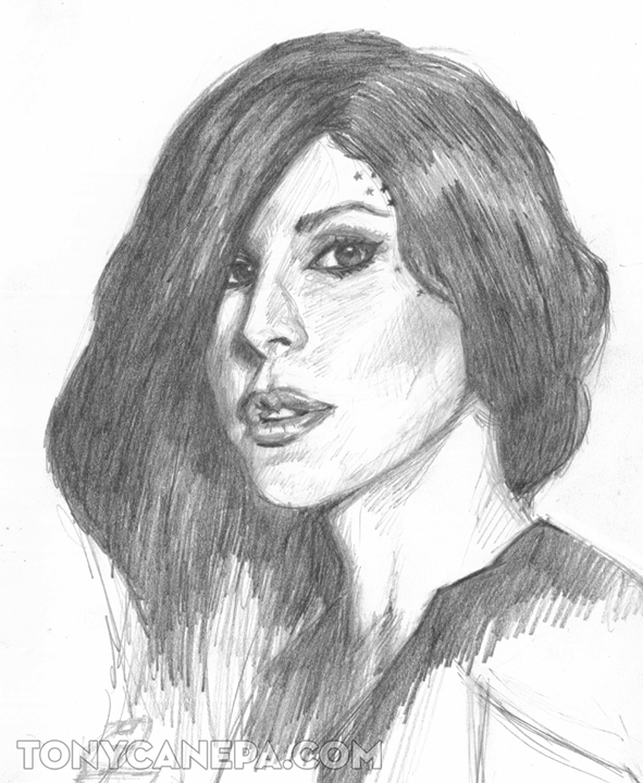Kat Von D Sketch from a photo of Kat Von D I did last night while 