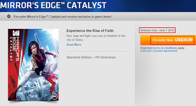 Le prix de Mirror's Edge Catalyst sur Origin Mexique est US$39,99