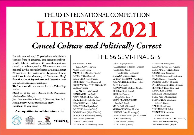 Egypt Cartoon .. 56 Semi Finalists of the 3rd International Competition Libex 2021