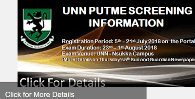UNN Post-UTME 2018: Screening Dates, Cut-off Mark & Registration Period Announced