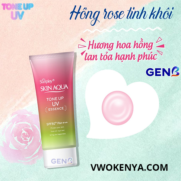 Kem chống nắng Sunplay Skin Aqua Tone Up UV Essence Aura (Rose)